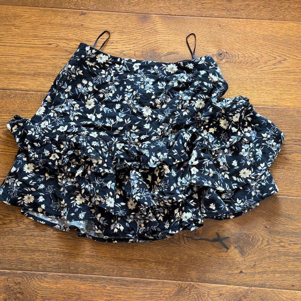 Skylar + Madison Black and Cream Floral Skirt